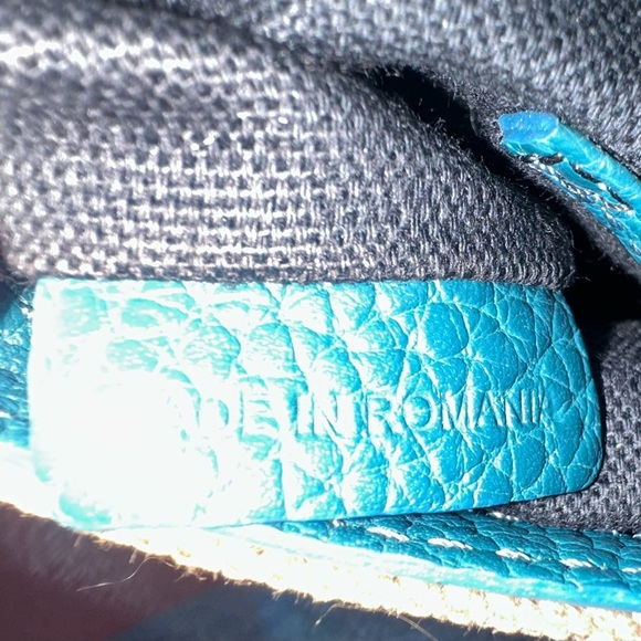 Burberry Teal and Brown Crossbody Shoulder Saddle Bag Purse - Picture 5 of 8